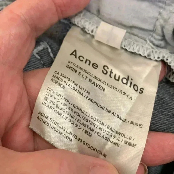 Acne Studios Raven skinny, mid rise light black wash jeans - Picture 4 of 5